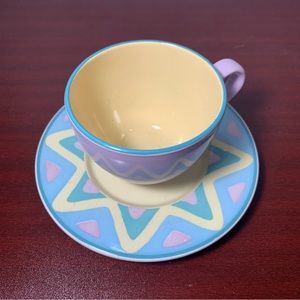 Easter Pastel Color Saucer Tea Cup from Italy